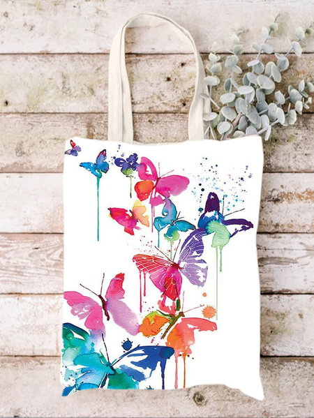 

Women's Loose Simple Butterfly Shopping Tote, As picture, Bags