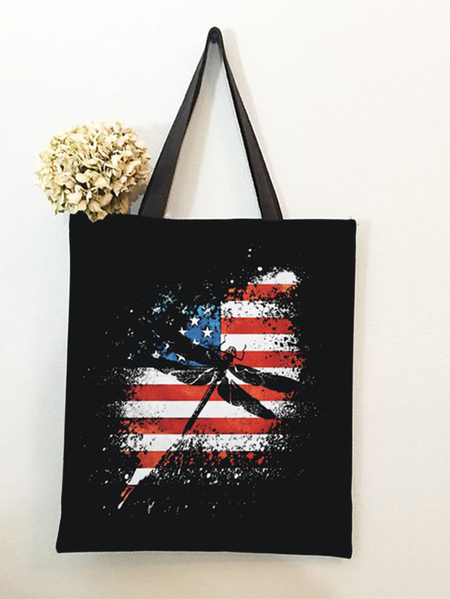 

Women's Dragonfly Shopping Tote, Black, Bags