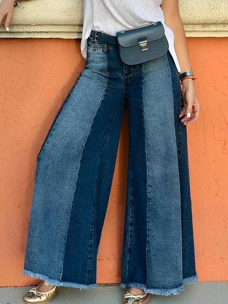 

Plain Casual Regular Fit Denim Jeans, Blue, Jeans