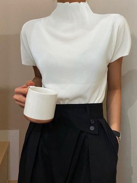 

Urban Plain Short sleeve Loose T-Shirt, White, Tees