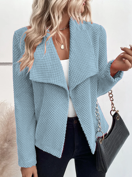 

Shawl Collar Casual Jacket, Blue, Cardigans