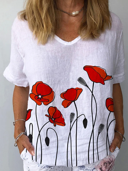 

Linen V Neck Cotton And Linen Shirt, White, Shirts & Blouses