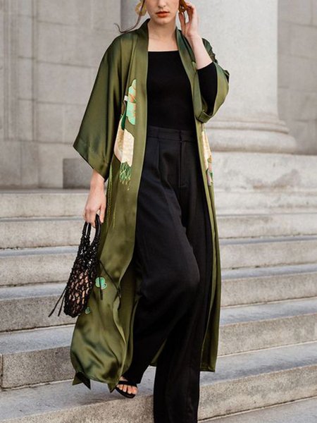 

Loose Casual Floral Others Kimono, As picture, Others