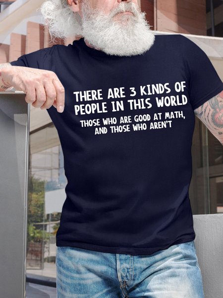 

Men’s There Are 3 Kinds Of People In This World Those Who Are Good At Math And Those Who Aren’t Regular Fit Casual Cotton T-Shirt, Deep blue, T-shirts