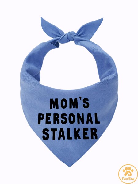 

Lilicloth X Funnpaw Mom's Personal Stalker Dog Print Bib, Blue, Pet Bandanas