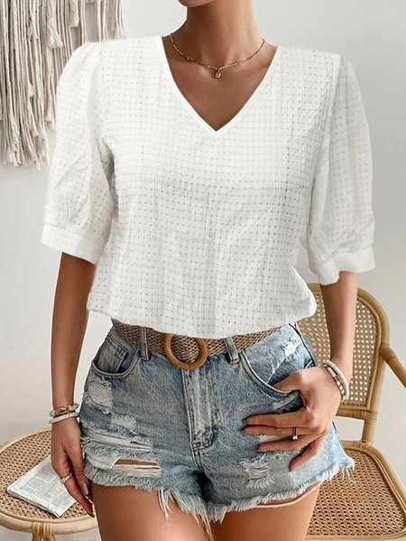 

Cotton And Linen Loose Casual Shirt, White, Shirts & Blouses