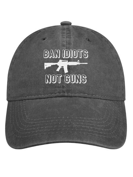 

Ban Idiots Not Guns Denim Hat, Deep gray, Men's Hats
