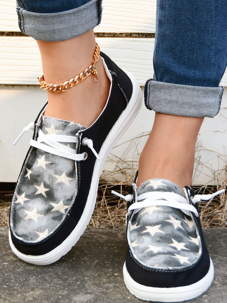 

Women's Star Loafers Comfortable & Lightweight Ladies Shoes, Black, Sneakers