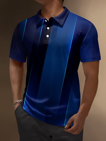 

Ombre Abstract Geometric Button Down Golf Polo Shirt, Royal blue, Polo Shirts