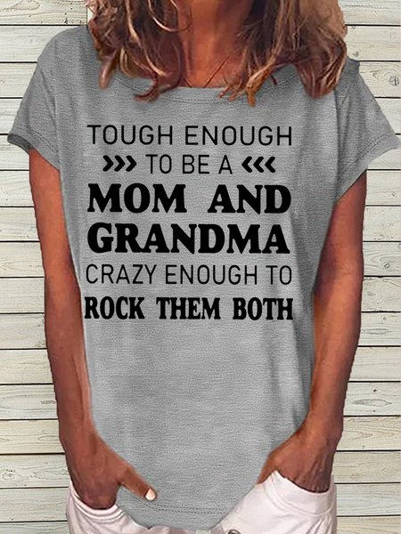 

Women's Tough Enough funny Letters Casual T-Shirt, Gray, T-shirts