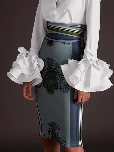 

Daily Floral Regular Fit Elegant Skirt, Blue, Skirts