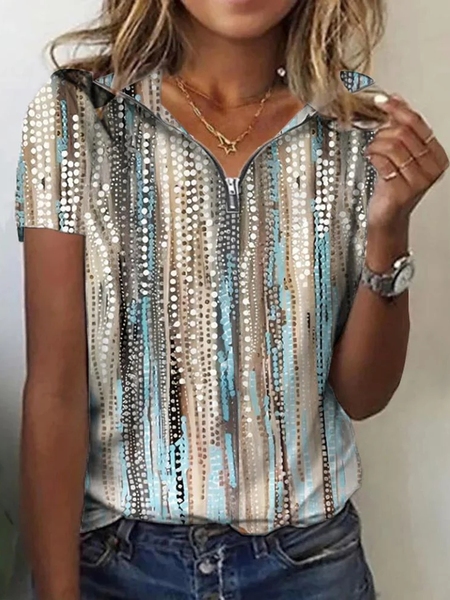 

Loose Casual Ombre V Neck T-Shirt, Gray, T-Shirts