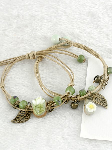 

Casual Ceramic Handwoven Beaded Anklet Ethnic Women's Jewelry, As picture, Bracelets