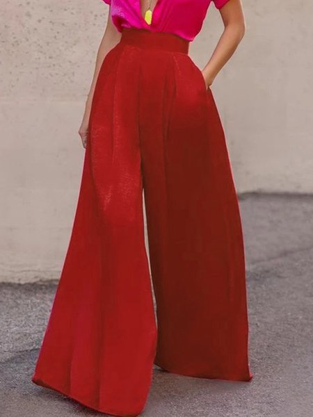 

Regular Fit Urban Plain Fashion Pants, Red, Pants