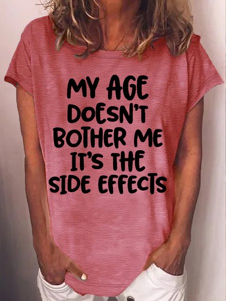 

Casual Text Letters T-Shirt, Pink, T-shirts