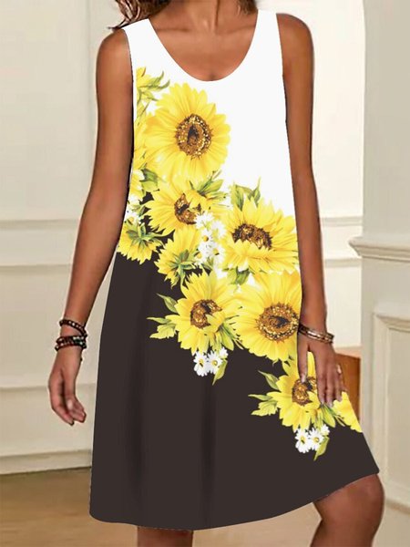 

Sunflower Scoop Neck Casual Dress, Yellow, Dresses