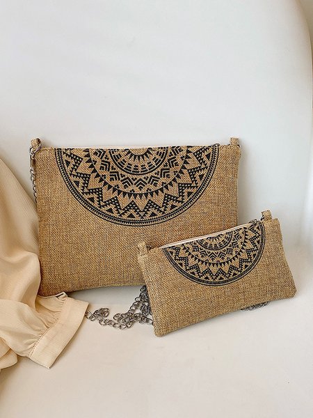 

Fashion Ethnic Pattern Woven Cotton Shoulder Bag Women, As picture, Women's Bags