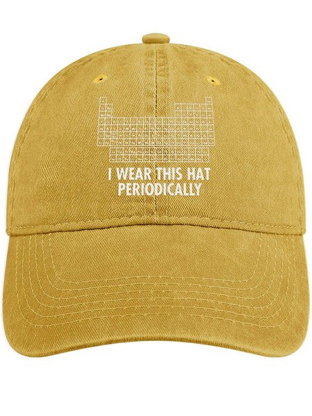 

Men's /Women's I Wear This Hat Periodically Graphic Printing Regular Fit Adjustable Denim Hat, Yellow, Men's Hats