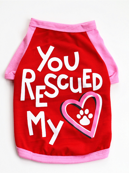 

Lilicloth X Funnpaw You Rescued My Heart Dog Outfit, Red, Pet Clothes