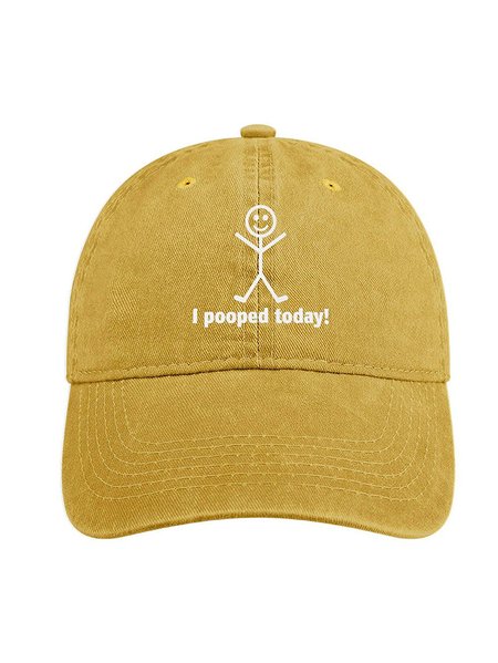 

Men's /Women's I Pooped Today Graphic Printing Regular Fit Adjustable Denim Hat, Yellow, Men's Hats