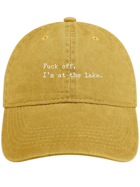 

Men's /Women's I'm At The Lake Graphic Printing Regular Fit Adjustable Denim Hat, Yellow, Men's Hats