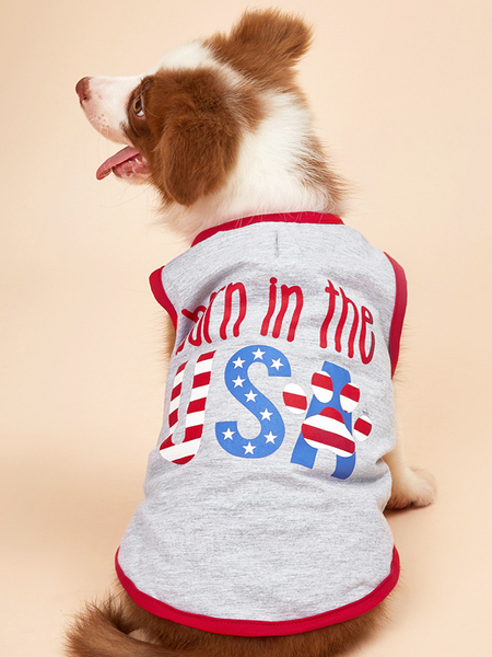 

Lilicloth X Funnpaw Born In The USA Dog Outfit, Gray, Pet Clothes