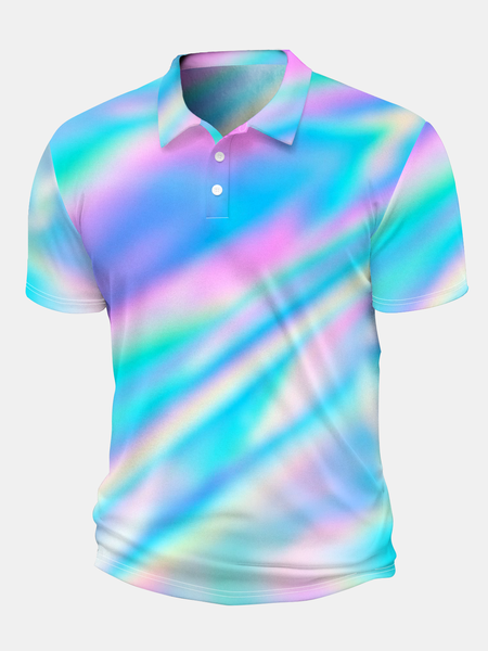

Ombre Button Short Sleeve Polo Shirt, Light blue, Polo Shirts