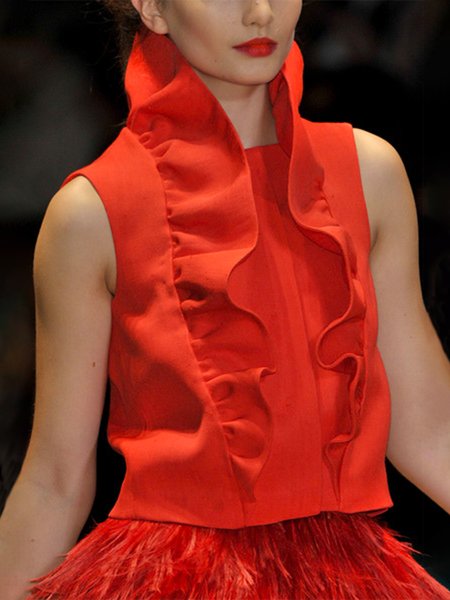 

Urban Plain Regular Fit Sleeveless Blouse, Orange red, Blouses and Shirts