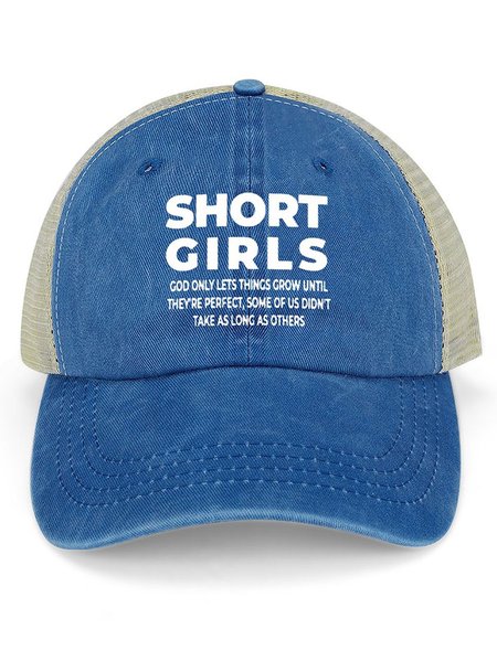 

Men's /Women's Short Girls God Only Things Grow Until They Perfect Funny Graphic Printing Regular Fit Washed Mesh Back Baseball Cap, Blue, Women's Hats