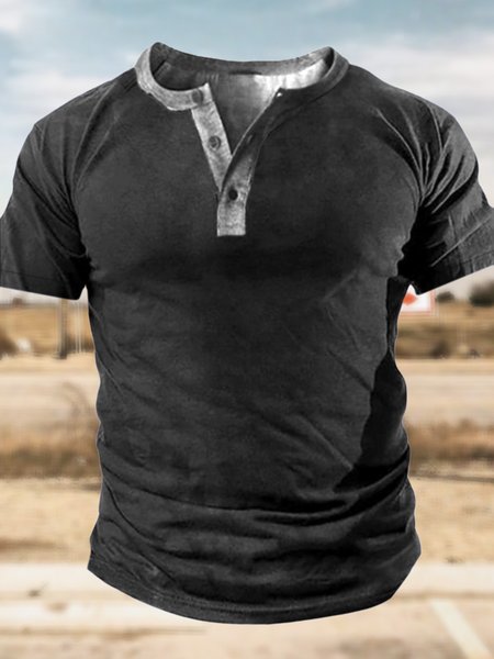 

Men’s Plain Loose T-Shirt, Black, T-shirts