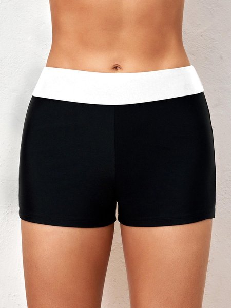 

Color Block Casual Bikini Bottom, Black, swimwear>>Bikini Bottoms
