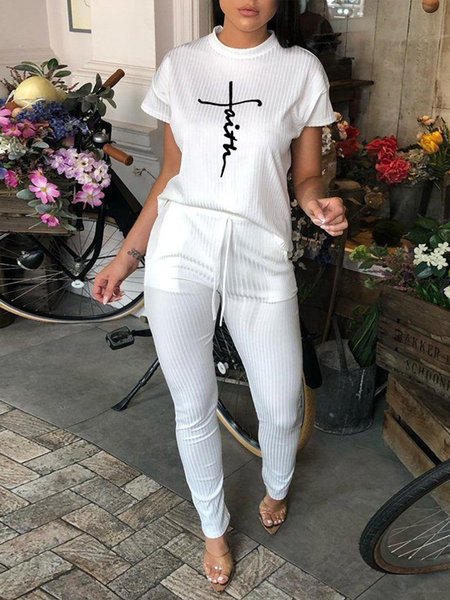 

Plain Regular Fit Casual Sweatpants & Joggers, White, Pants