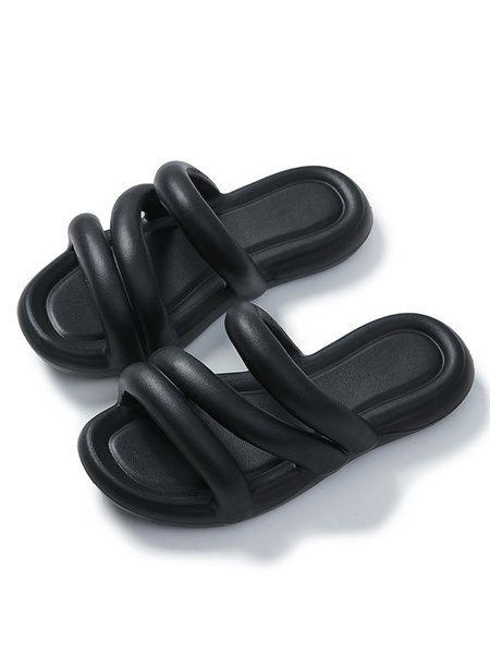 

Seaside Beach Vacation Home Bathroom Waterproof Slippers, Black, Slippers