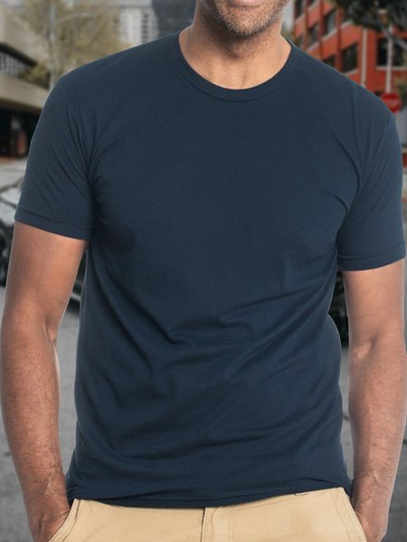 

Men's Cotton Plain Casual Crew Neck T-Shirt, Purplish blue, T-shirts