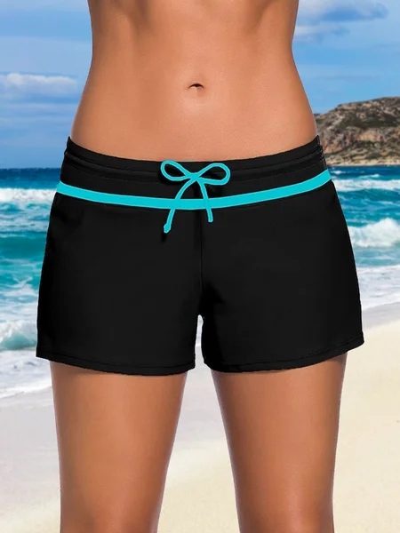 

Color Block Casual Bikini Bottom, Black, swimwear>>Bikini Bottoms