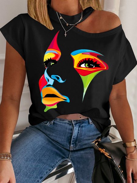 

Regular Fit Casual Short Sleeve T-Shirt, Black, Tees