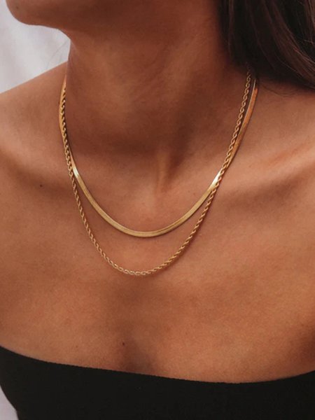 Snake Bone Necklace, Golden, Necklaces