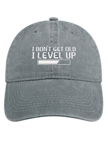 

I Don’t Get Old I Level Up Denim Hat, Light gray, Women's Hats