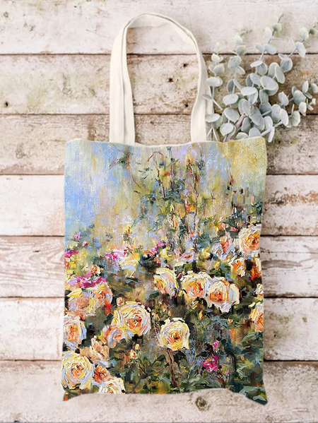 

Women's Plants Flower Print Shopping Tote, As picture, Bags