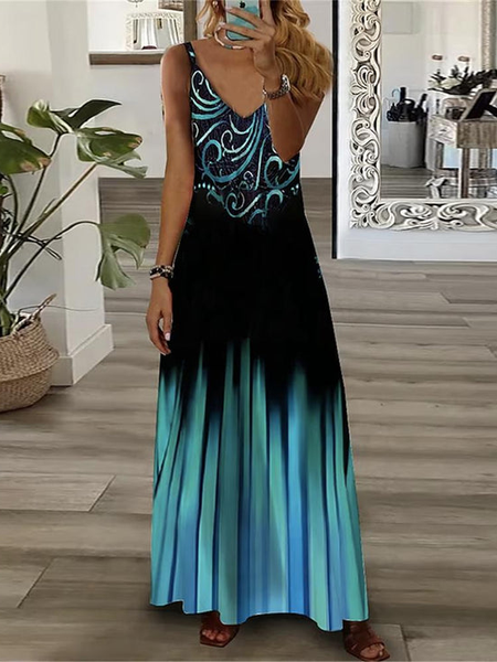 

Summer Ombre Spaghetti Casual Slip Dress, Black, Dresses