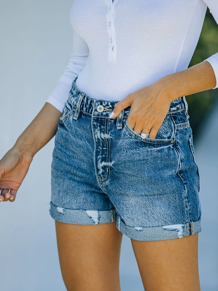 

Women's Casual Denim Shorts, Blue, Jeans