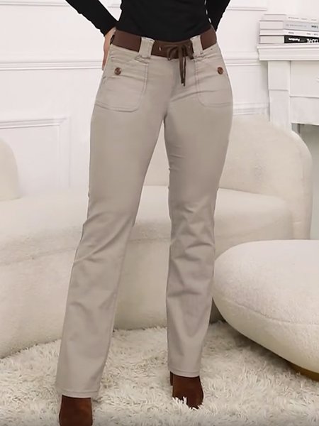 

Regular Fit Urban Plain Fashion Straight Pants, Light khaki, Pants