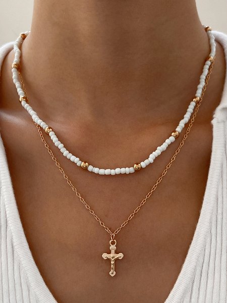 

Diamond Cross Pendant Necklace Women Urban Jewelry Casual, Color2, Necklaces