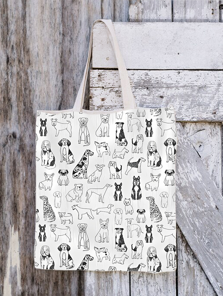 

Women's Funny Dog Shopping Tote, As picture, Bags