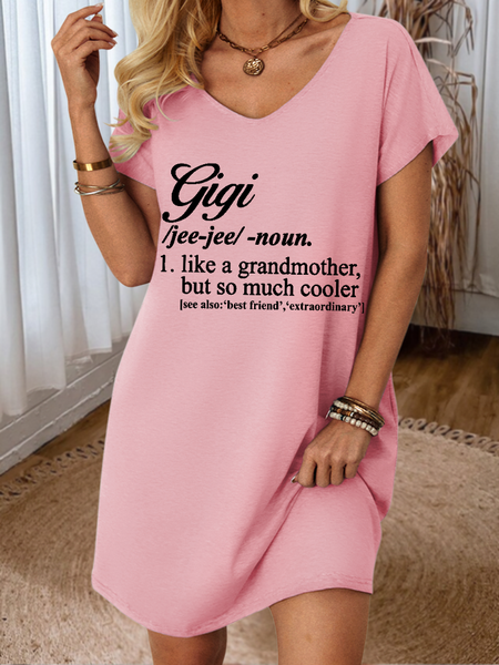 

Women's Funny Gigi Like A Grandmother But So Much Cooler Casual Text Letters Dress, Pink, Dresses