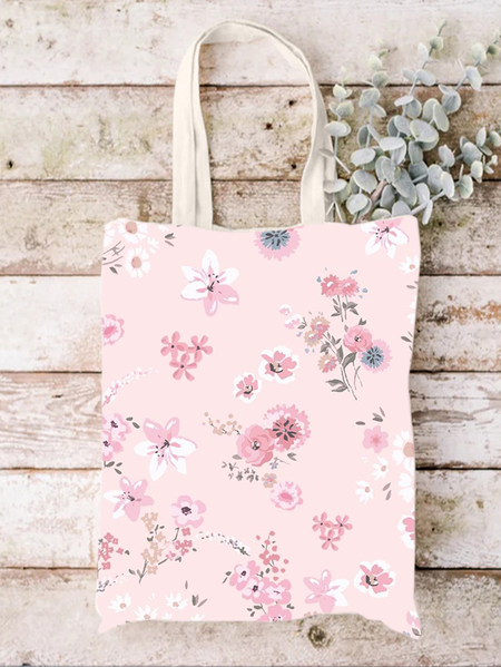 

Women's Cute Cherry Blossoms Print Simple Shopping Tote, As picture, Bags
