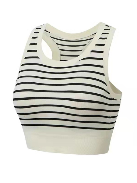 

High strength shock movement underwear bra woman running fitness yoga vest one cup, Black, Crop Bras