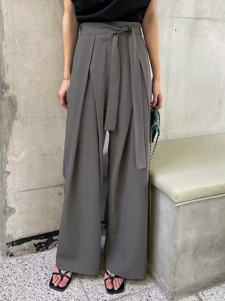 

Long Regular Fit Plain Elegant Fashion Pants, Gray, Pants