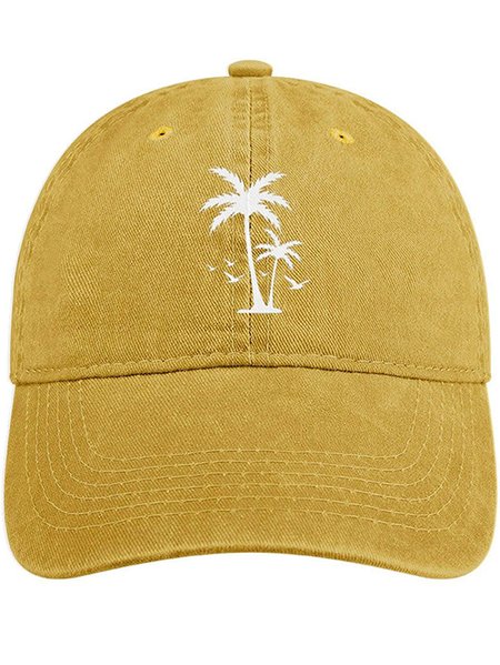 

Men's /Women's Holiday Coconut Tree Graphic Printing Regular Fit Adjustable Denim Hat, Yellow, Men's Hats