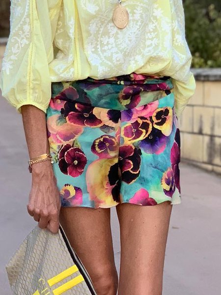 

Regular Fit Floral Vacation Shorts, Multicolor, Shorts